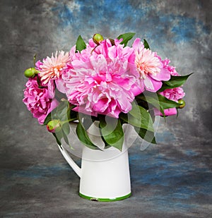 Beautiful bouquet of flowers - peonies.