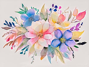 Beautiful Bouquet of flowers water color effect