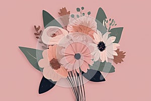 beautiful bouquet of flowersbeautiful bouquet of flowersfloral vector background illustration with pink and white flowers