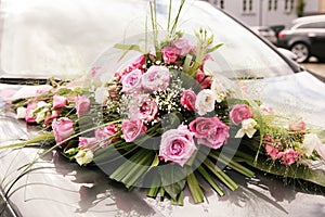 Flower decoration wedding car