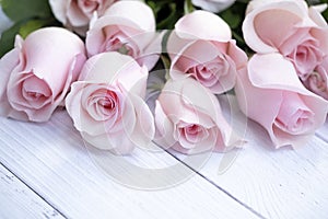 Beautiful bouquet of soft pink roses