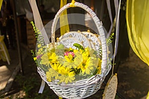 Beautiful bouquet of yellow flowers