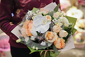 Beautiful bouquet of yellow and white flowers