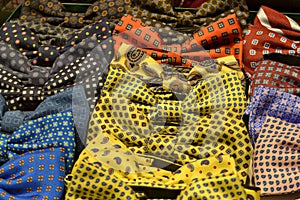 Beautiful bow ties for sale in fashion boutiques of the Vittorio Emanuele II Gallery.