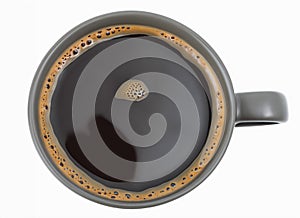 Beautiful breakfast with cup on top of a table in a beautiful setting. Background white