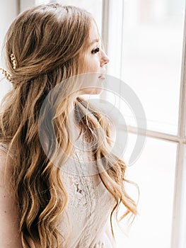 Beautiful bride with beautiful hairstyle