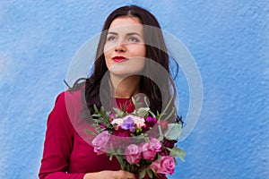 Beautiful bride with a bridal bouquet