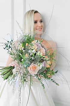 Beautiful bride in a dress