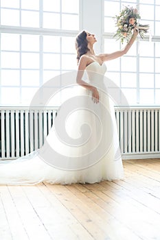 Beautiful bride in a dress