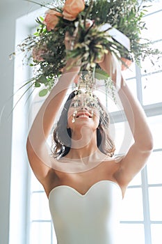 Beautiful bride in a dress