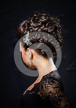 Beautiful bride with fashion wedding hair-style