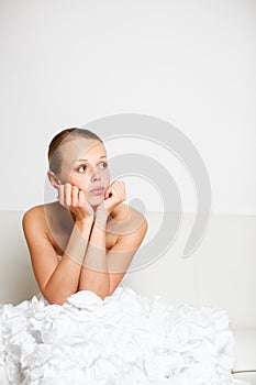 Beautiful bride getting ready for her wedding day