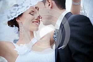 A beautiful bride and groom