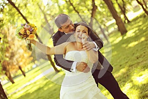 Beautiful bride and groom