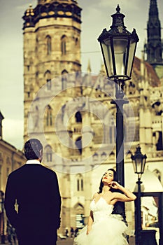 Beautiful bride and handsome groom