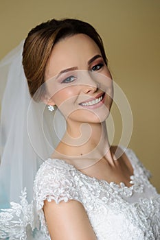 Beautiful bride on her wedding day