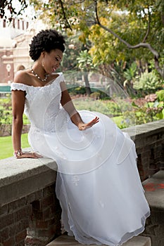 Beautiful Bride looking at her ring