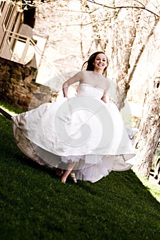 Beautiful Bride Running