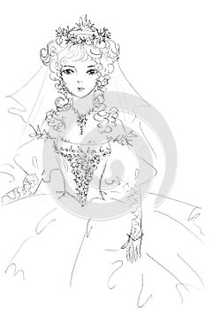 Beautiful bride sketch