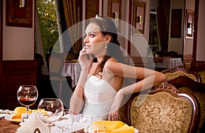 Beautiful bride with stylish make-up