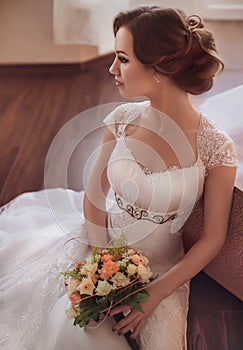 Beautiful bride with stylish make-up