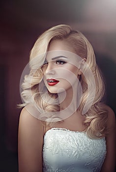 Beautiful bride with stylish make-up