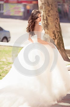 Beautiful bride with stylish make-up