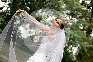 Beautiful bride with veil