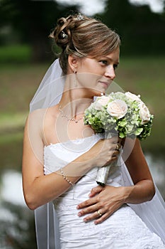 Beautiful bride with veil