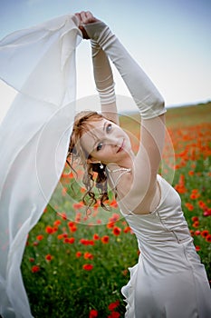 Beautiful bride with veil