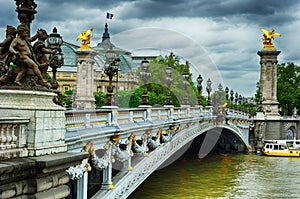 Beautiful bridge of Alexandre III in Paris