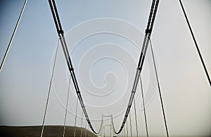 Beautiful Bridge in Iceland. Bridge struts.