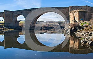 El Puente del Arzobispo, province of Toledo, Castille-La Mancha, Spain. The archbishop`s bridge. photo