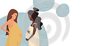 Beautiful bright banner about childbirth, motherhood, support during unplanned pregnancy