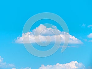 Beautiful bright blue sky with clouds over the sea, nature wallpapers, cloudscape background