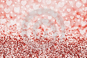 Beautiful bright blurred Valentines Day Abstact Bokeh Background