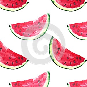 Beautiful bright colorful delicious tasty yummy ripe juicy cute lovely red summer fresh dessert slices of watermelon and bee