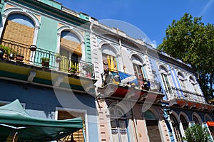 Colorful Reus al Norte district in Montevideo Uruguay photo