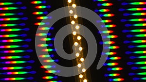 Beautiful bright and multi-color image of light diffraction from a rotating line of LEDs