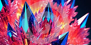 Beautiful bright multicolor lucent crystals, close-up abstract background