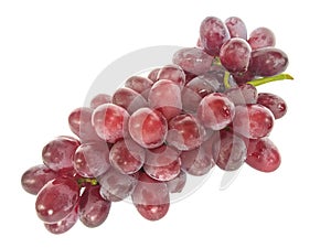 Beautiful bright red grapes on a white background