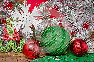 Beautiful bright shiny decoration for Christmas trees, Christmas