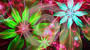 Beautiful bright vivid modern flower background in pink,cyan,green colors photo