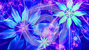 Beautiful bright vivid modern flower background in shining blue and pink colors photo