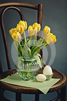 Still Life with Yellow Tulips