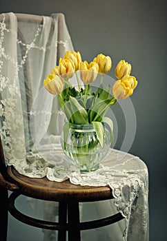 Still Life with Yellow Tulips photo
