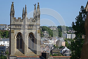 Beautiful Brixham landscape in the middle of a hot bright summer