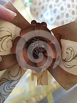 Beautiful brown flower for interior or cadeau wrapping