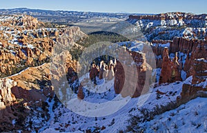 Beautiful Bryce Canyon National Park Utah Landscape in Winter