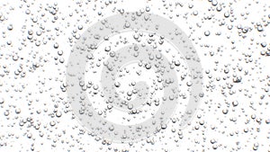 Beautiful Bubbles Mass on Black White Backgrounds Rising Up Macro Seamless. Looped 3d Animation of Bubbles Inside Glass